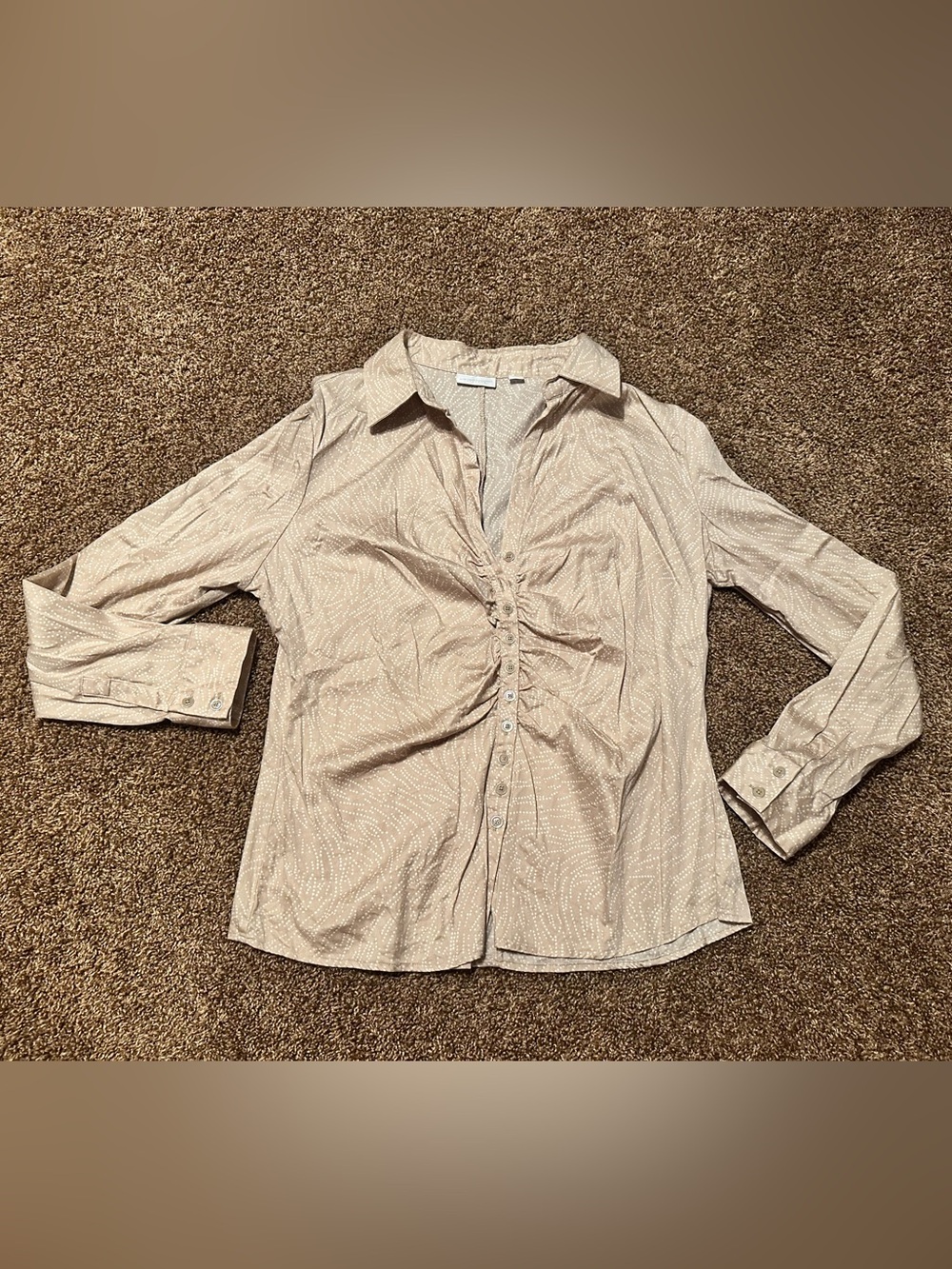 New York and Company Beige Button Down Shirt size XL